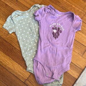 Carter's Lavender and Sage Bodysuits